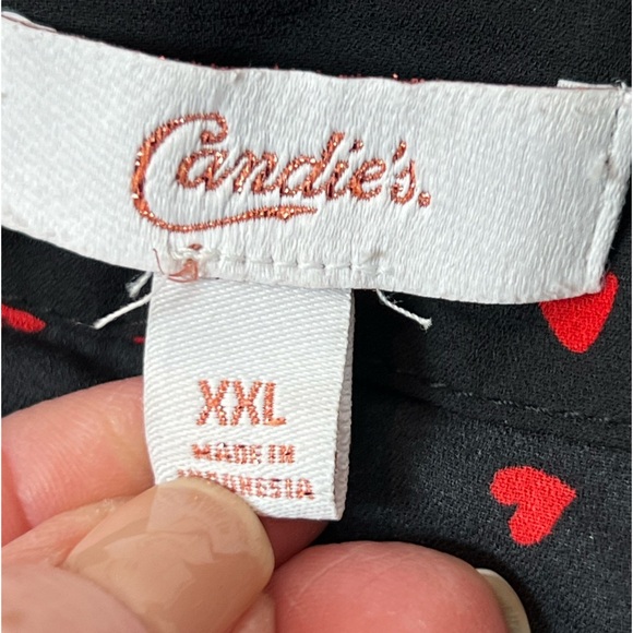 CANDIE’S women black crop top with hearts design /size XXL - Picture 6 of 7